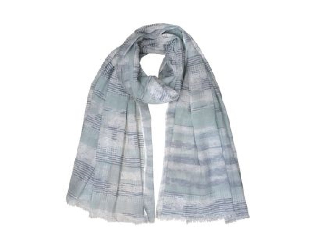 Blue striped scarf