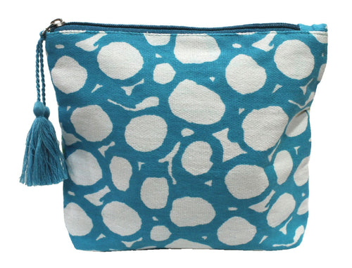 Cotton Cosmetic Pouch with Obscure Circle Design
