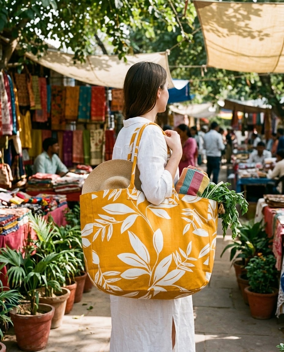 Kerala Botanical Amber Tote Bag