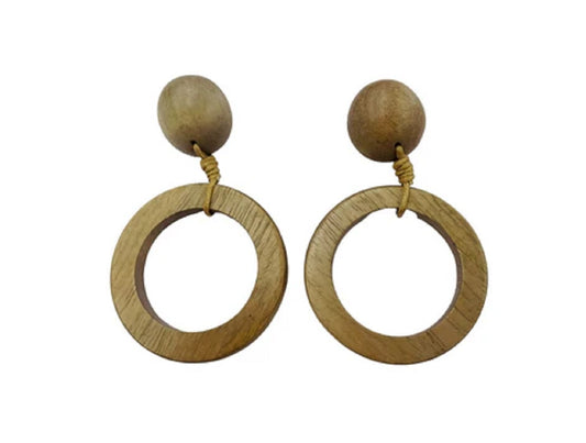 Mid Beige wood Earrings