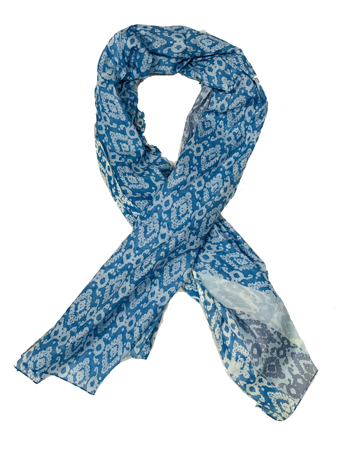 Blue IKAT Design Cotton Scarf