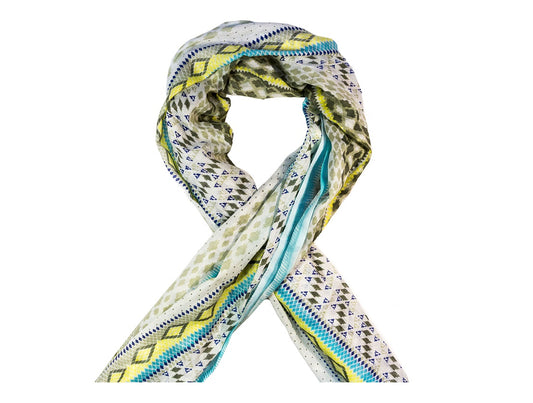 Taupe Aztec Design Cotton Scarf