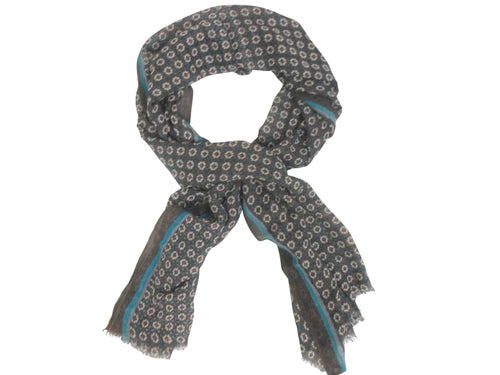 Wool Brown and Turquoise Scarf