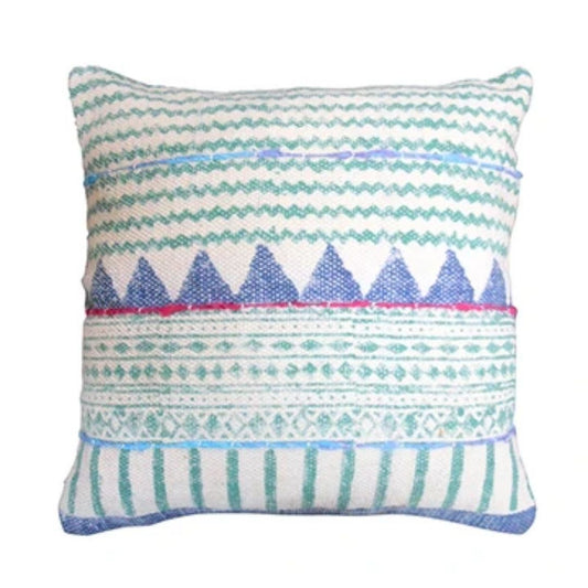 Thick cotton kilim cushion in blue