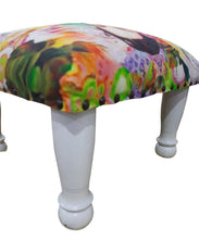 Upholstered stool in pink frida kahlo Design 40x40x19.5 cm