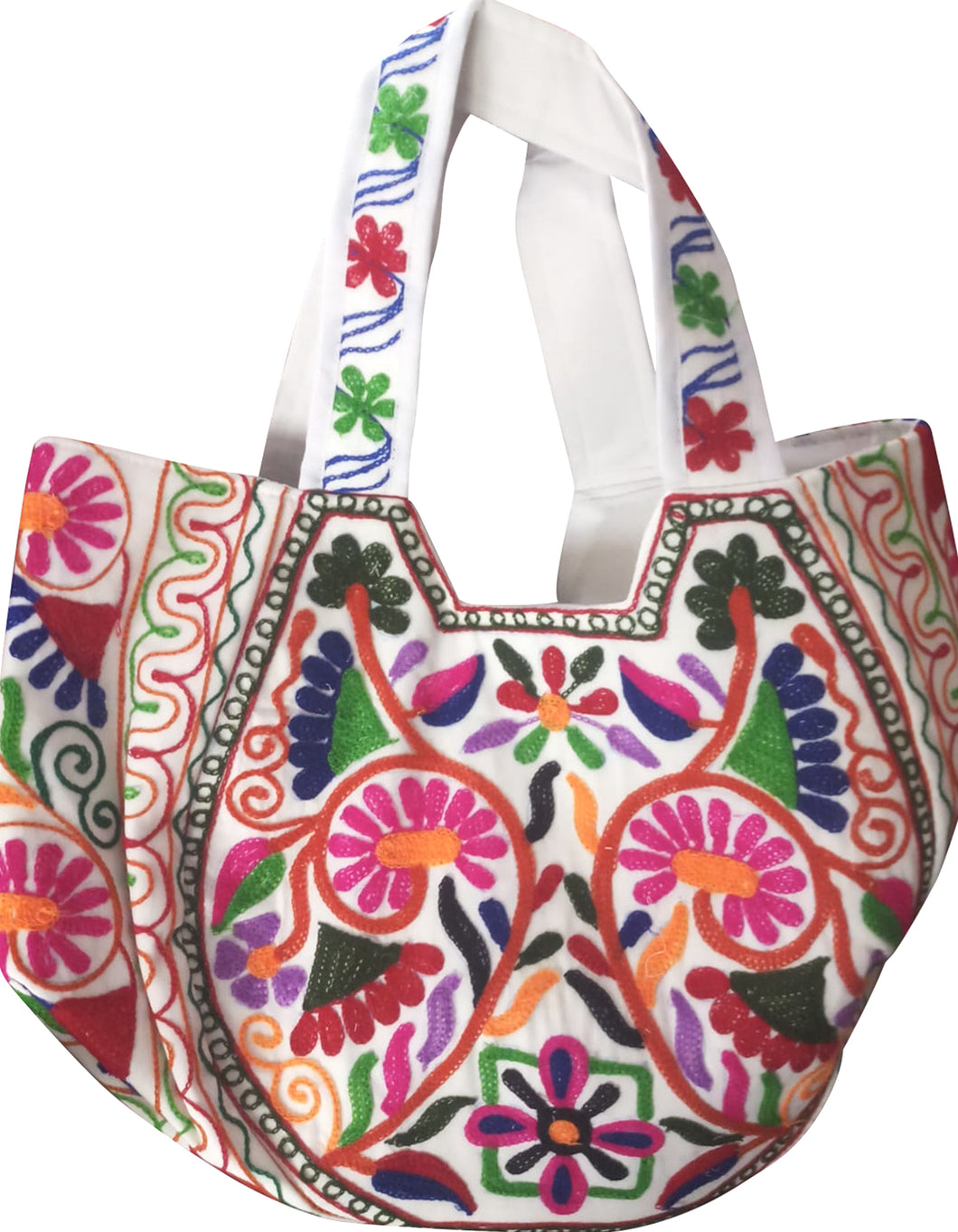 Embroidered bag with leaf design 53x41 cm