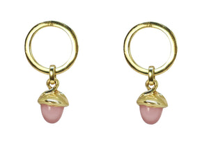 Rose chalcedony earring with gold plating