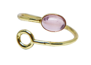 Rose chalcedony earring with gold plating size