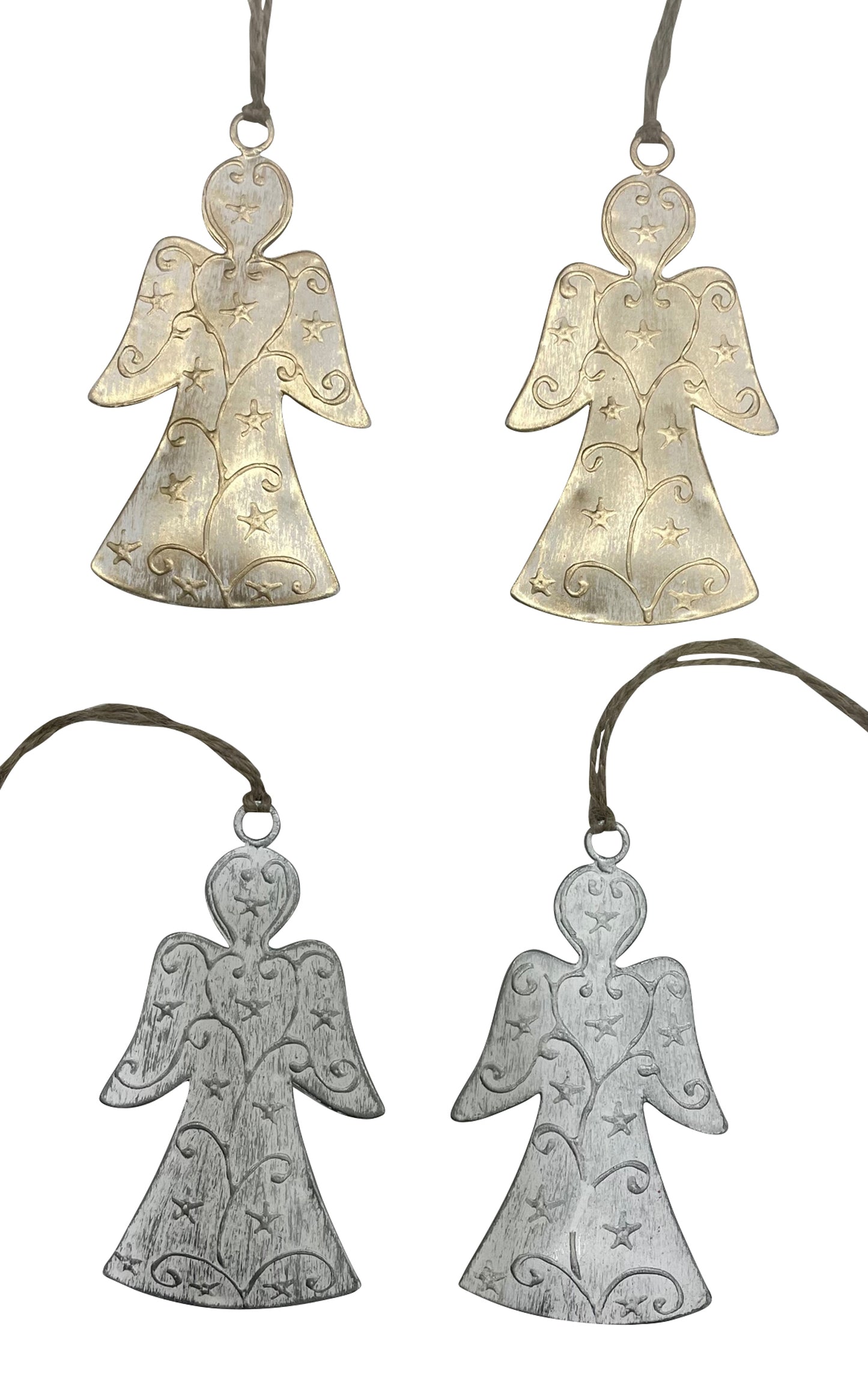 Set of 4 Silver & Gold Angel Hangings