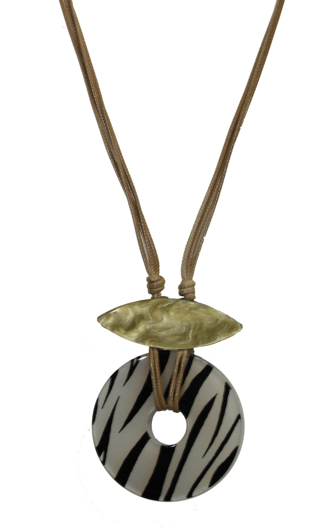 Zebra Eye African inspired resin necklace .