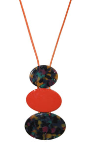 A colourful resin necklace