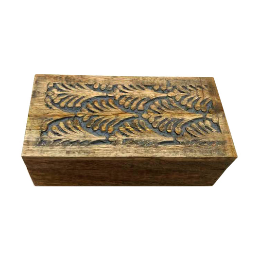 Grey distressed carved box