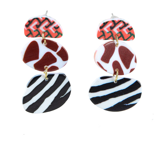 Acrylic striped earring