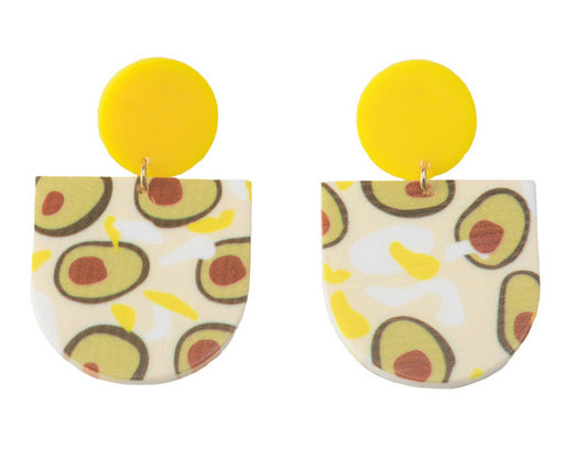 Circle design resin earrings