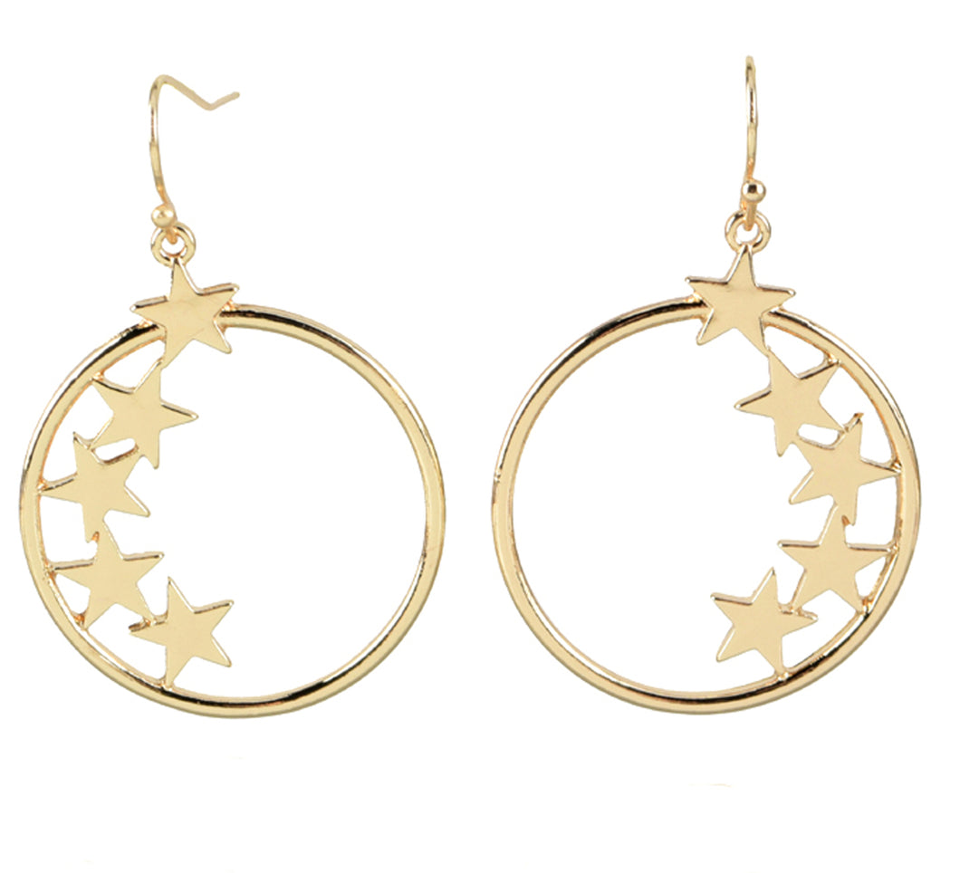 Gold star design earring
