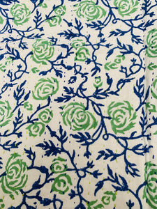 Blue/green cotton hand stitched kantha throw 130x180 cm