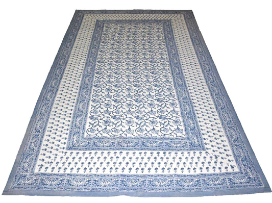 Denim blue/white tablecloth