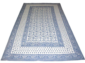 Denim blue/white tablecloth 150x220 cm