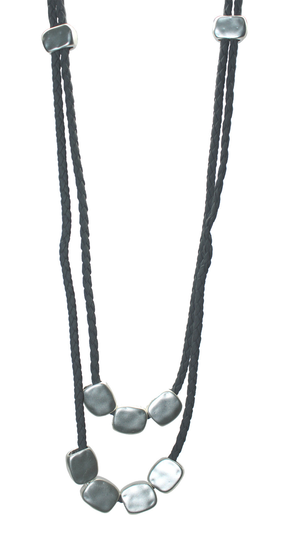 Elegant matt silver necklace