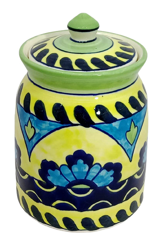 Yellow ceramic canister - Sale!