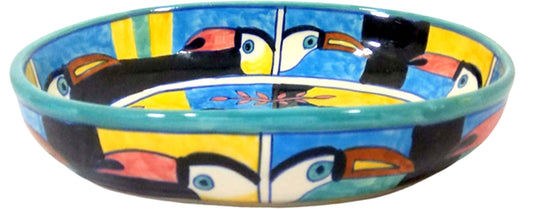 Oval salad bowl in toucan design - Sale!