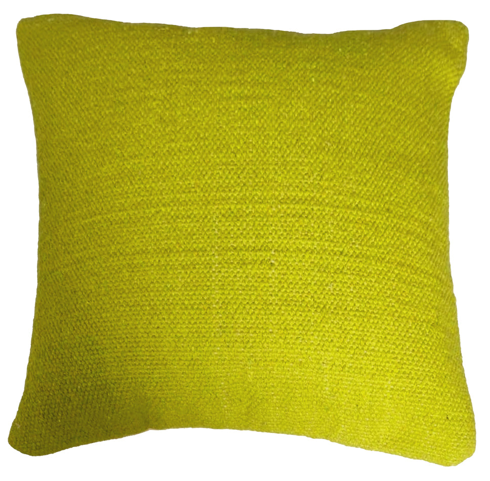 Green cotton kilim cushion