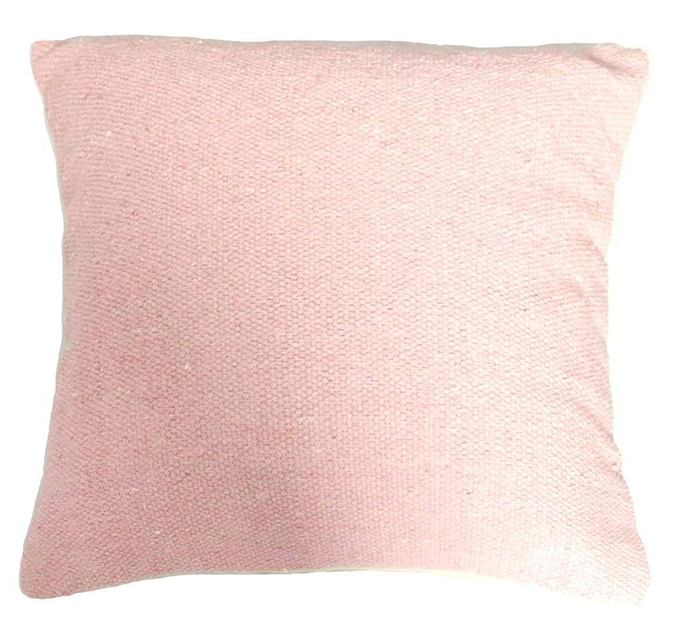 Soft pink cotton kilim cushion