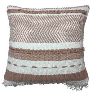 Beige/white woven kilim cushion 45x45 cm