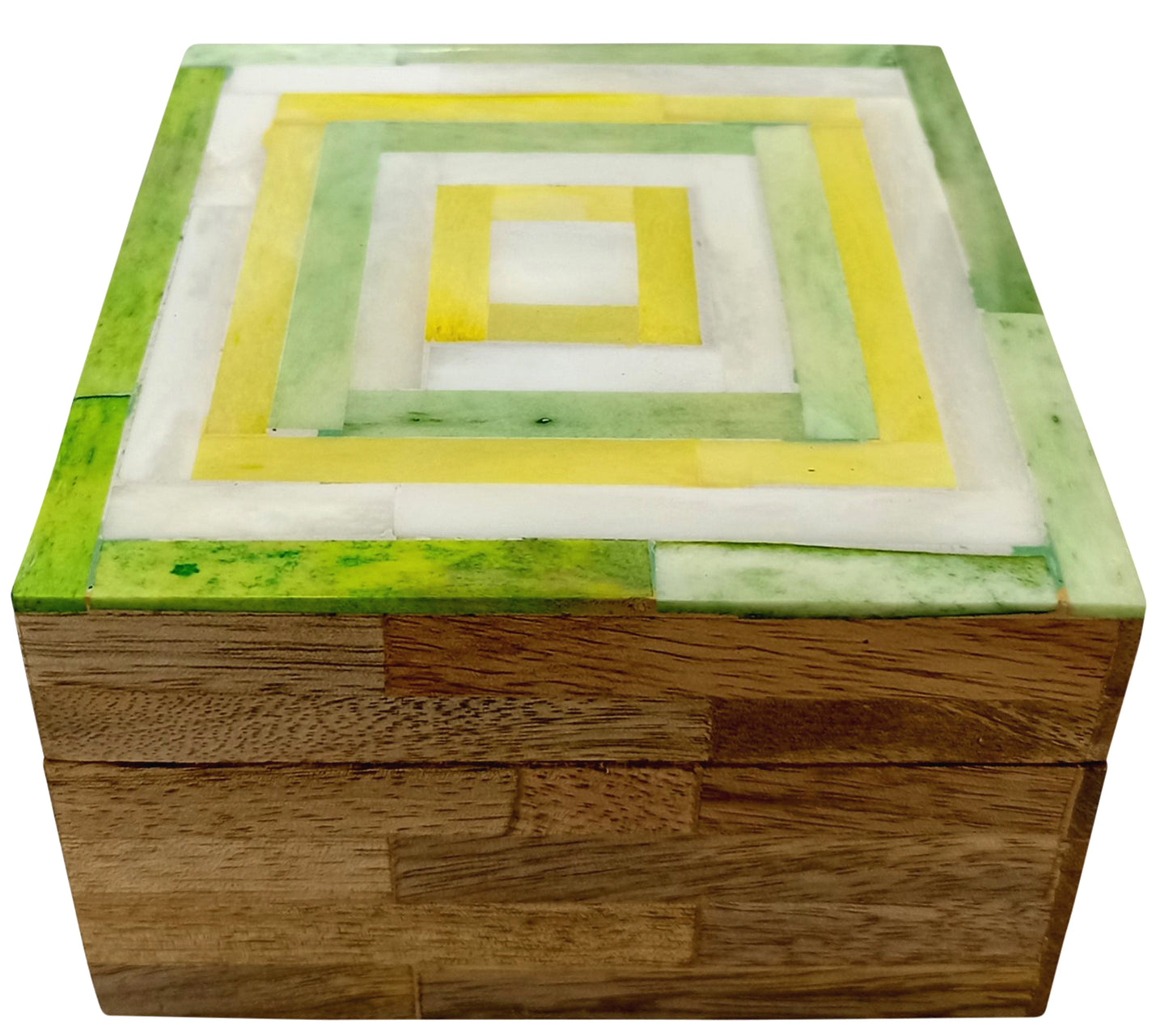 Yellow green striped bone box