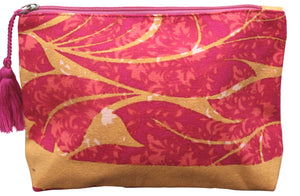 Cotton Cosmetic Pouch Pink/orange